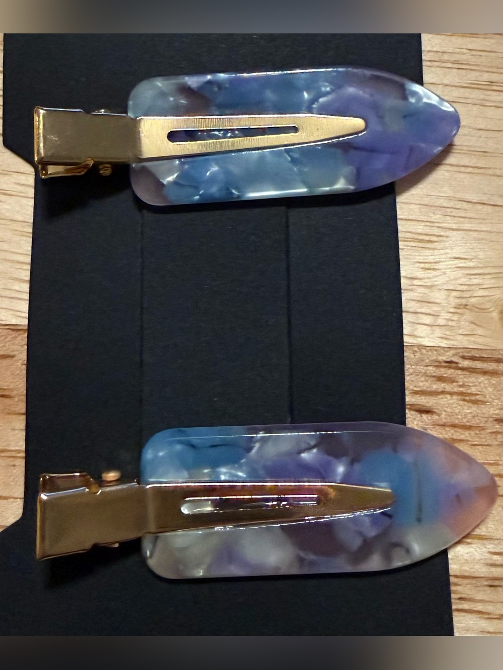 Color Street Lavender Blue Marble Acrylic Hair Clips - Set of 2